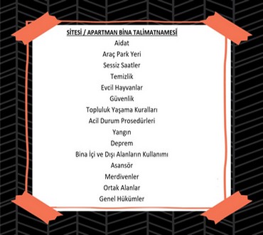 Apartman Kuralları ve Apartman Talimatnamesi 