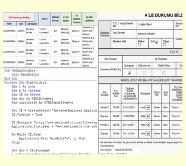 Excel Makro İle Web Form Doldurma